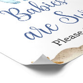 Nautical Sailor Ahoy Baby Dusche Babys sind süß Poster (Ecke)