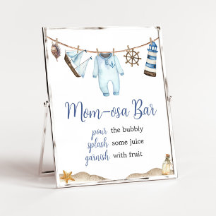 Nautical Sailor Ahoy Baby Dusche Mama Osa Bar Poster