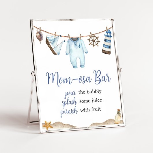 Nautical Sailor Ahoy Baby Dusche Mama Osa Bar Poster