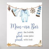 Nautical Sailor Ahoy Baby Dusche Mama Osa Bar Poster (Vorne)