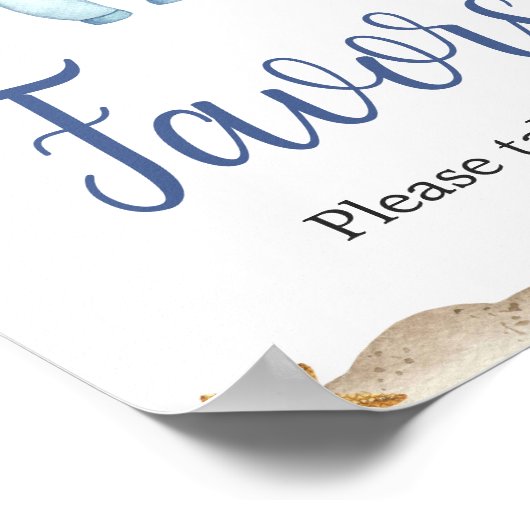 Nautical Sailor Ahoy Baby Shower Favoriten Poster (Ecke)