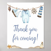 Nautical Sailor Ahoy Danke, dass du gekommen bist Poster (Vorne)