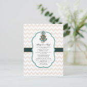 Nautical Sailor Ahoy ist eine Baby-Dusche Postkarte (Stehend Vorderseite)