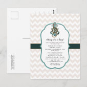 Nautical Sailor Ahoy ist eine Baby-Dusche Postkarte (Vorne/Hinten)