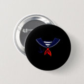 Nautical Sailor Anchor Retro Fun Halloween Kostüm Button (Vorne & Hinten)