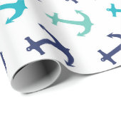 Nautical Sailor Anchors Geschenkpapier (Rolleneckpunkt)