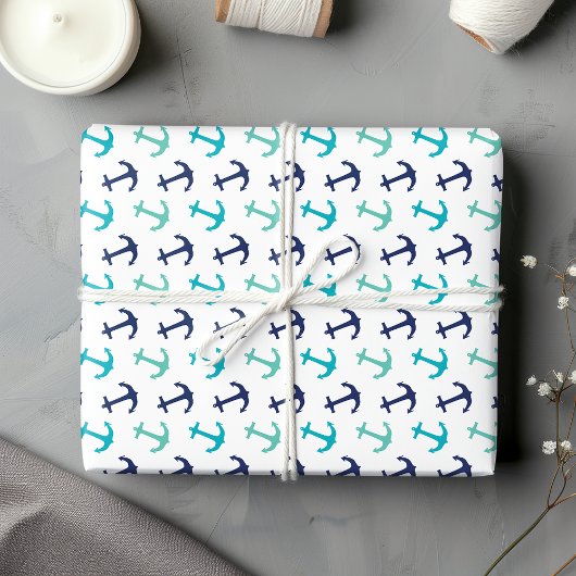 Nautical Sailor Anchors Geschenkpapier