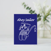 Nautical Sailor Girl Postkarte (Stehend Vorderseite)