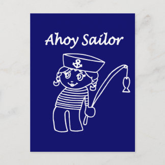 Nautical Sailor Girl Postkarte