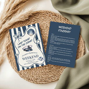 Nautical Sailor Stripe Muschel und Hat Bachelorett Einladung