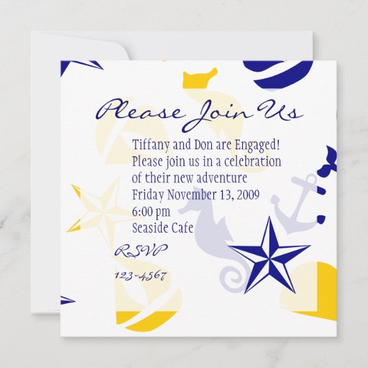 Nautical Scatter Einladung (Vorderseite)