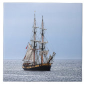 Nautical Schooner Blue Skies Fliese (Vorderseite)