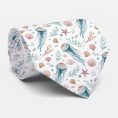 Nautical Sea Life Custom Necktie Krawatte (Gerollt)
