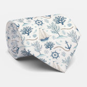 Nautical Sea Life Custom Necktie Krawatte (Gerollt)