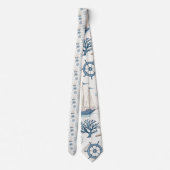 Nautical Sea Life Custom Necktie Krawatte (Rückseite)