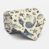 Nautical Sea Life Custom Necktie Krawatte (Gerollt)