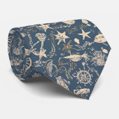 Nautical Sea Life Custom Necktie Krawatte (Gerollt)