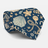 Nautical Sea Life Custom Necktie Krawatte (Gerollt)