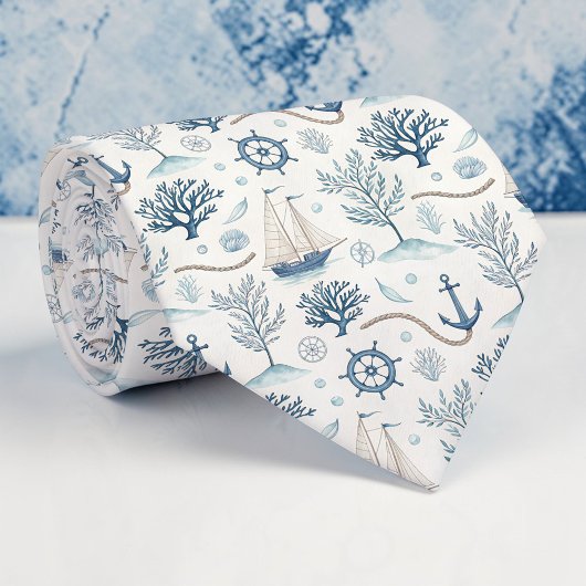 Nautical Sea Life Custom Necktie Krawatte