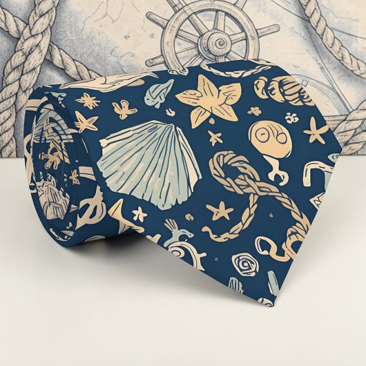 Nautical Sea Life Custom Necktie Krawatte