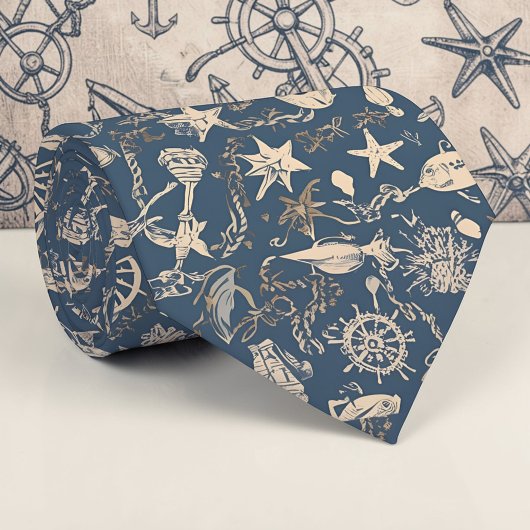 Nautical Sea Life Custom Necktie Krawatte