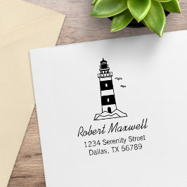 Nautical Sea Lighthouse Adresse 3 Gummistempel