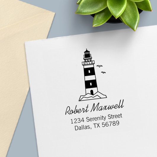 Nautical Sea Lighthouse Adresse 4 Permastempel