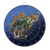 Nautical Sea Turtle Anchor Ship Wheel Blue Dartscheibe (vorne)