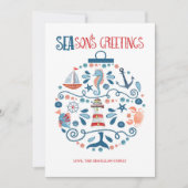Nautical Seas & Greetings Beach Weihnachtsschmuck Feiertagskarte (Vorderseite)