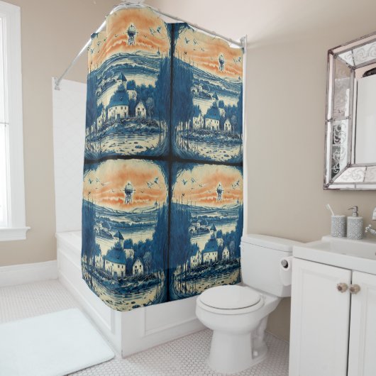Nautical Seascapes Oil Painting No1 Duschvorhang (Beispiel)