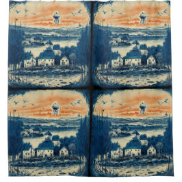 Nautical Seascapes Oil Painting No1 Duschvorhang