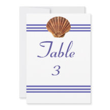 Nautical Seashell - 12x18 Tischnummer