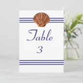 Nautical Seashell - 12x18 Tischnummer (Stehend Vorderseite)