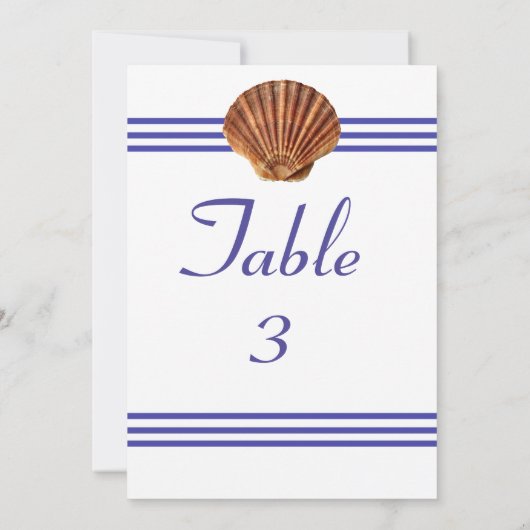 Nautical Seashell - 12x18 Tischnummer (Rückseite)