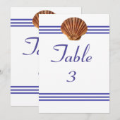 Nautical Seashell - 12x18 Tischnummer (Vorne/Hinten)