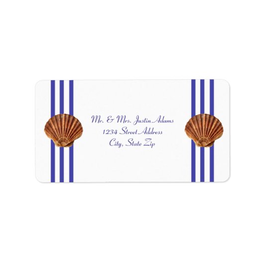 Nautical Seashell - Adressmarken Adressaufkleber (Vorne)