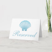 Nautical Seashell Blue Beach Wedding vorbehalten Einladung (Rückseite)