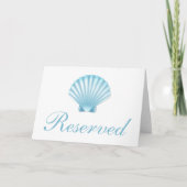 Nautical Seashell Blue Beach Wedding vorbehalten Einladung (Vorderseite)