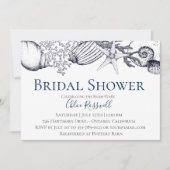 Nautical Seashell Bridal Dusche Einladung (Vorderseite)