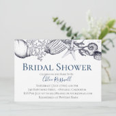 Nautical Seashell Bridal Dusche Einladung (Stehend Vorderseite)