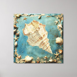 Nautical Seashell Canvas Wall Art Leinwanddruck