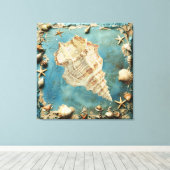 Nautical Seashell Canvas Wall Art Leinwanddruck (Insitu (Holzboden))