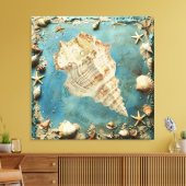 Nautical Seashell Canvas Wall Art Leinwanddruck (Insitu (Wohnzimmer))