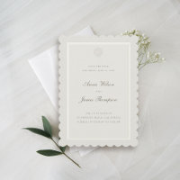 Nautical Seashell Classic Coastal Ecru Wedding