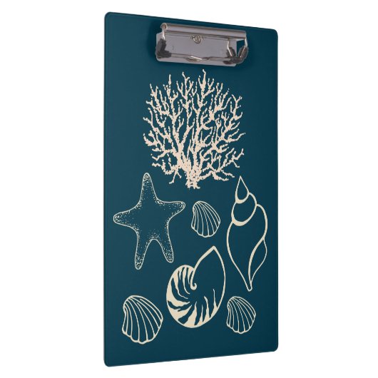 Nautical Seashell Clipboard  Klemmbrett (Rechts)