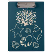 Nautical Seashell Clipboard Klemmbrett (Vorderseite)