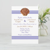 Nautical Seashell - Einladung zur Hochzeit (Stehend Vorderseite)
