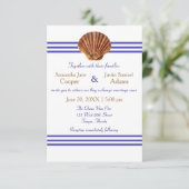 Nautical Seashell - Einladung zur Hochzeit 3x5 (Stehend Vorderseite)