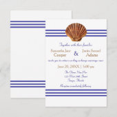 Nautical Seashell - Einladung zur Hochzeit 3x5 (Vorne/Hinten)