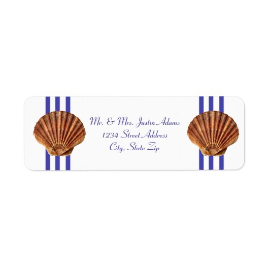 Nautical Seashell - Rücksendeadressen-Aufkleber (Vorne)